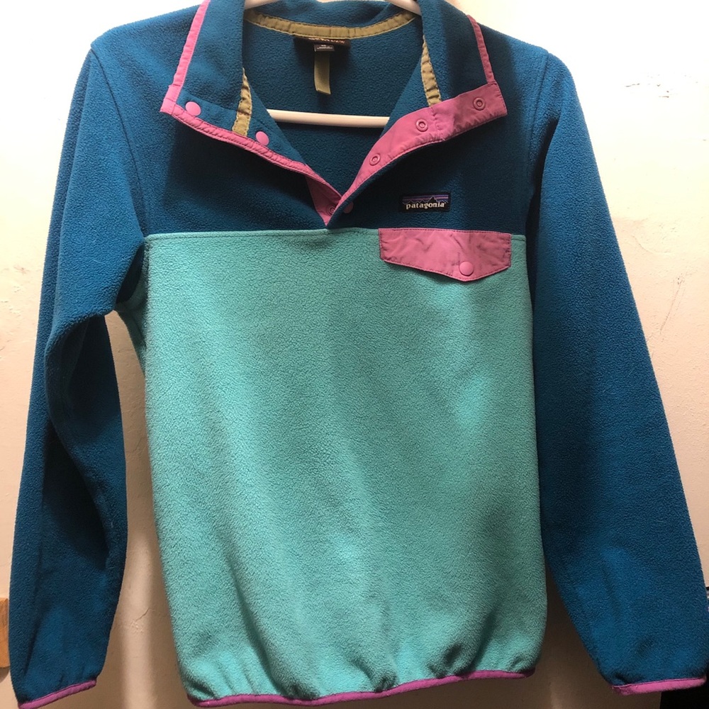 Blue/Pink Patagonia Synchilla Pullover